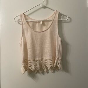 Cream Lace Tank Top